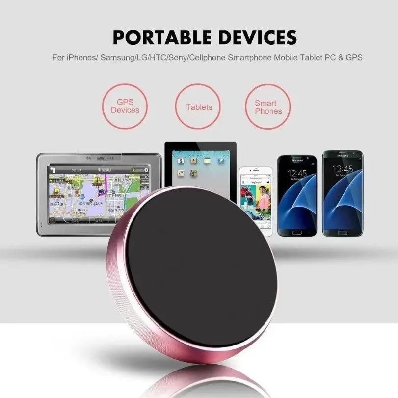 Universal Magnetic Car Mini Phone Holder Magnet Mount Stick Dashboard Wall Cell Bracket For Magsafe iPhone 16-12 Samsung Xiaomi