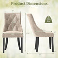 Tufted Wingback Upholstered Dining Chairs Set of 2-Light Brown