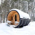 Outdoor Sauna Room 4-10 People Wood Stove Electric Stove Far Dry Steam Function Hemlock Bath Sauna Villa